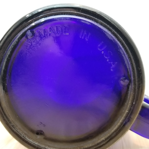 Retro deep color cobalt blue coffee mug Made In The U.S.A. - Picture 3 of 8